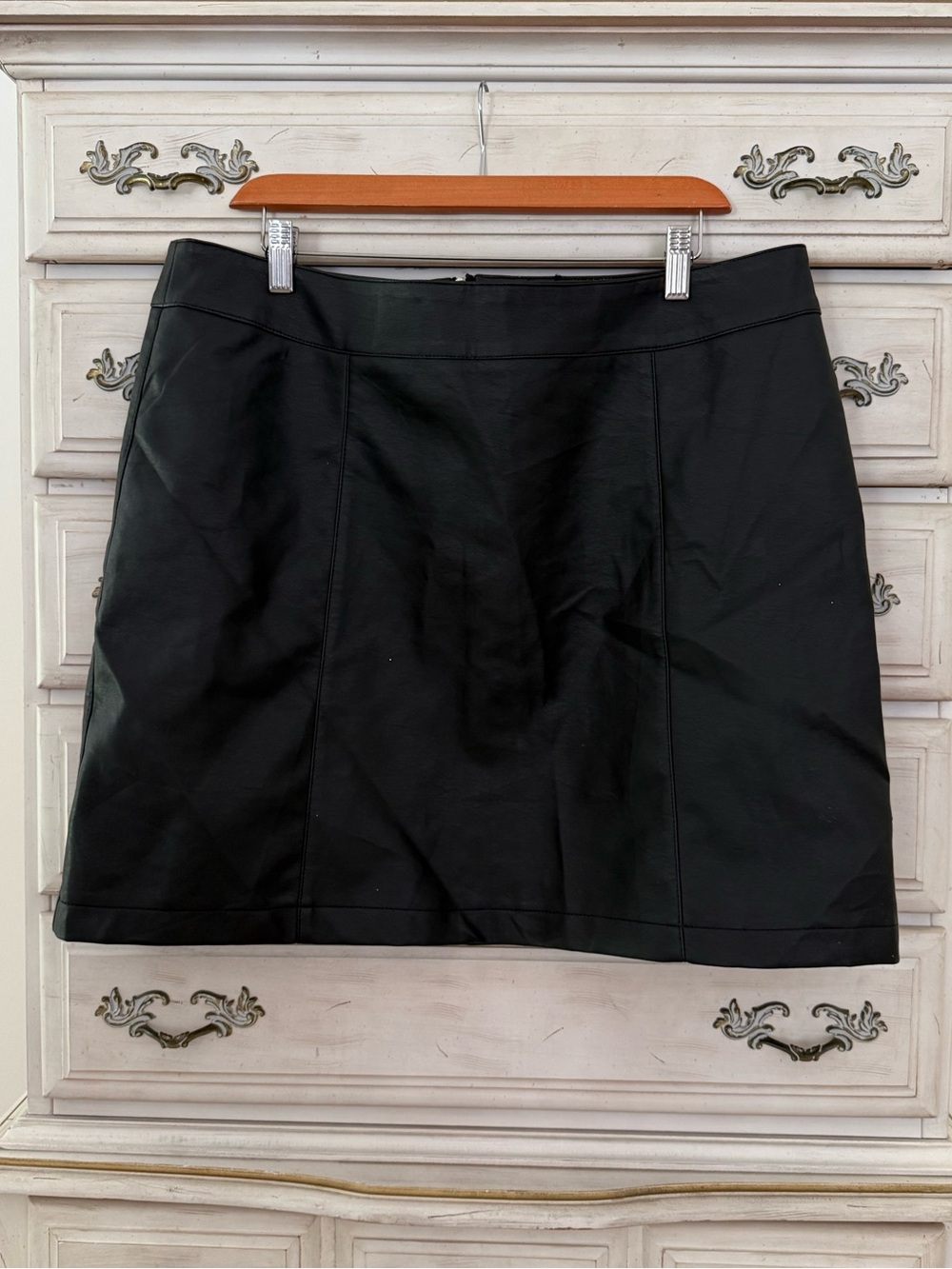 Forever 21 Black Faux Leather Punk Skirt